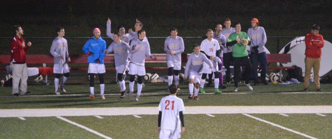 The sideline erupts after a region championship